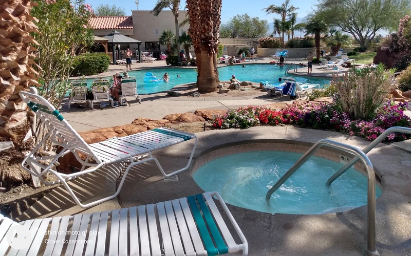 Miracle Springs Resort eight mineral pools at 90-104°F, Desert Hot Springs hot springs hotels, California